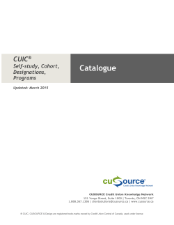 CUIC Course Catalogue - CUSOURCE Credit Union Knowledge