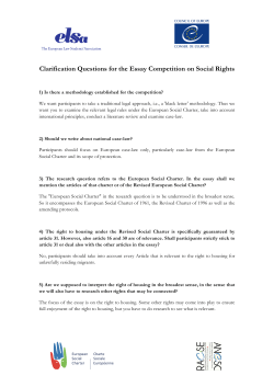 Clarification Questions for the Essay Competition on Social Rights