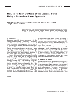 How to Perform Centesis of the Bicipital Bursa Using a