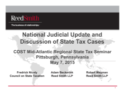 National Judicial Update and Discussion of State Tax