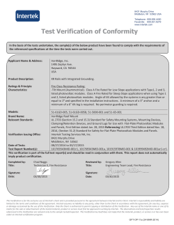 Tilt Mount Fire Rating Certification