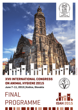 FINAL PROGRAMME - the XVII ISAH 2015 Congress in KoÅ¡ice