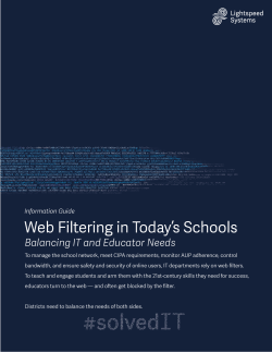 Web Filtering in Today`s Schools