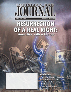 resurrection of a real right - Louisiana State Bar Association