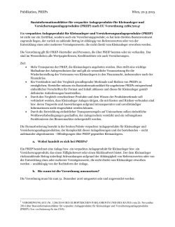 PRIIP nach EU Verordnung 1286/2014