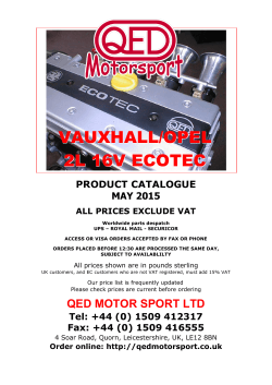 Vauxhall Ecotec Pricelist - Quorn Engine Developments