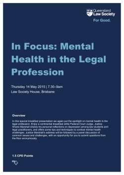 In Focus: Mental Health in the Legal Profession