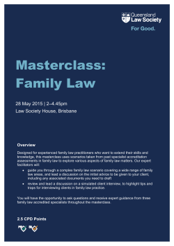 Masterclass: Family Law - Queensland Law Society