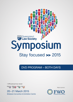 QLS Symposium 2015 - Queensland Law Society