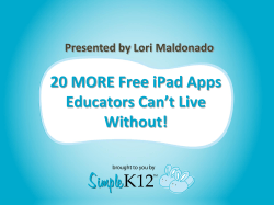 20 MORE Free iPad Apps Educators Can`t Live Without!