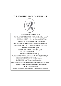 2015 Show Schedules - the Scottish Rock Garden Club