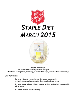 STAPLE DIET MARCH 2015 - The Salvation Army Staple Hill Citadel