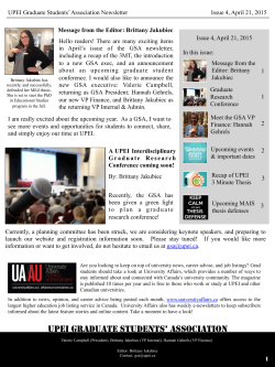 UPEI GSA Newsletter, Issue 4