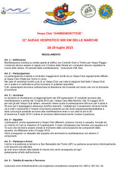 Regolamento AUDAX 2015 - Vespa Club Sambenedettese