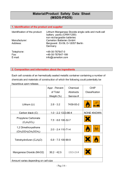 Material/Product Safety Data Sheet (MSDS-PSDS)