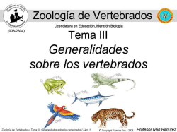 CaracterÃ­sticas - ZoologÃ­a de Vertebrados