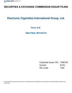 Electronic Cigarettes International Group, Ltd.