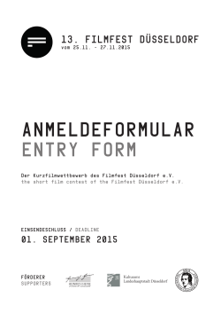 Anmeldeformular - Filmfest DÃ¼sseldorf