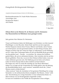 Offener Brief an de Maiziere und Steinmeier