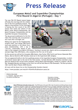 Press Release #78 2015 - European Moto2 and