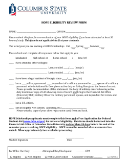hope eligibility review form - Financial Aid