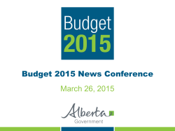 Budget 2015 - Presentation by Minister Robin Campbell