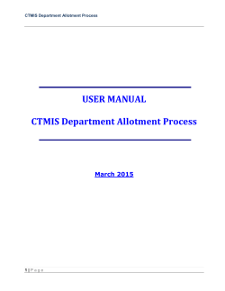 CTMIS - Department Allotment Process (User Manual)