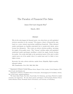The Paradox of Financial Fire Sales