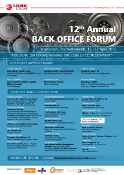 12th Annual BACK OFFICE FORUM