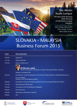 Slovakia - MalaySia Business Forum 2015 - Finance