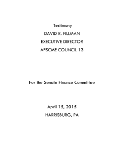 Dave Fillman - Finance Committee