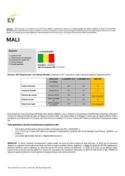 Cadre lÃ©gal et fiscal du capital-investissement au Mali â Ernst & Young