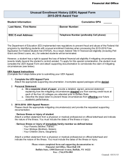 (UEH) Appeal Form - Financial Aid Office