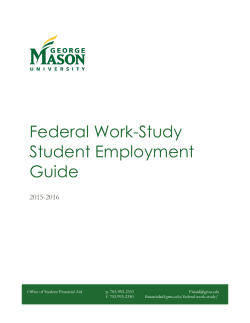 Federal Work-Study Guide - Office of Student Financial Aid