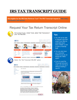 IRS Transcript Request Guide - The Office of Student Financial Aid