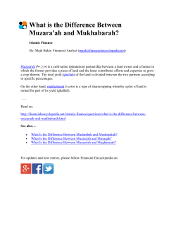 What is the Difference Between Muzara`ah and Mukhabarah?