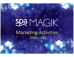 Spa Magik Marketing Plan 2015-UK Trade