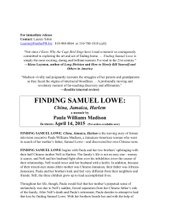 press release - Finding Samuel Lowe