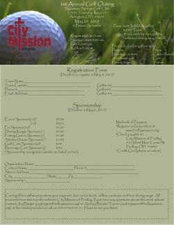 Registration Form 1st Annual Golf Outing Sponsorship