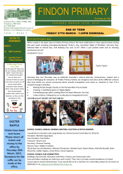 Week 9 - March 24th - Findon Primary School
