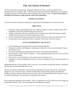 Membership Application - Fine Arts Society of Sarasota