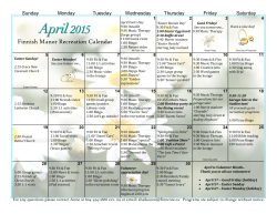 Finnish Manor Recreation Calendar