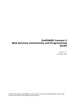 Web Services Connectivity and Programming Guide