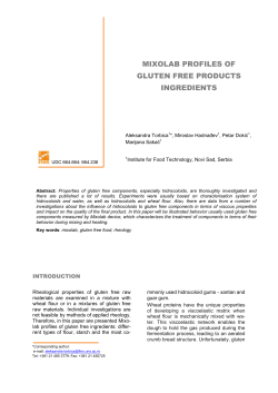mixolab profiles of gluten free products ingredients