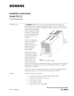 Installation Instructions Model PSC-12