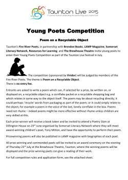Taunton Live Poetry Comp application form and