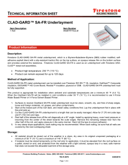 CLAD-GARDâ¢ SA-FR Underlayment