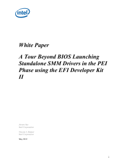 Standalone SMM Drivers - IntelÂ® Architecture Firmware Resource