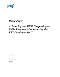 White Paper A Tour Beyond BIOS Supporting an SMM Resource