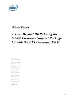 White Paper A Tour Beyond BIOS Using the IntelÂ® Firmware